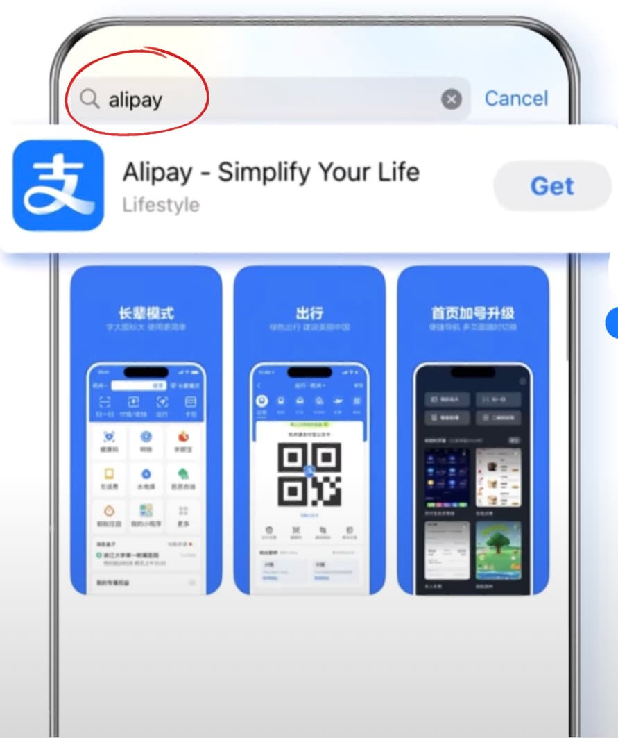 Search Alipay in App Store
